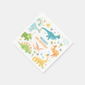 Blaue Dinosaurier Geburtstagsparty Serviette (Ecke)