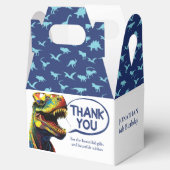 Blaue Dinosaurier-Muster Geschenkschachtel (Geöffnet)