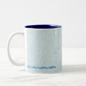 Blaue Dinosaurier-Tasse Zweifarbige Tasse (Links)