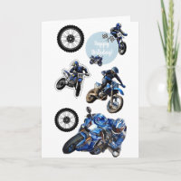 Blaue Dirt Bike Racing Motorrad Aufkleber für Kind