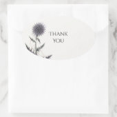 Blaue Distel Hochzeit Danke Aufkleber (Tasche)