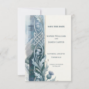 Blaue Distel Save-the-Date-Karte Save The Date