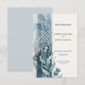 Blaue Distel Save-the-Date-Karte Save The Date (Vorne/Hinten)