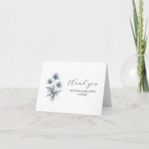 Blaue Distel Schottische Blumen Hochzeit Danke
