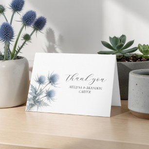 Blaue Distel Schottische Blumen Hochzeit Danke