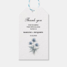 Blaue Distel Schottische Blumenaquarell-Hochzeit