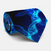 Blaue DNA-Stränge Krawatte (Gerollt)