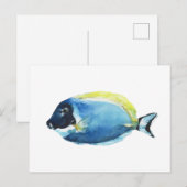 Blaue Doktorfisch Postkarte (Vorne/Hinten)