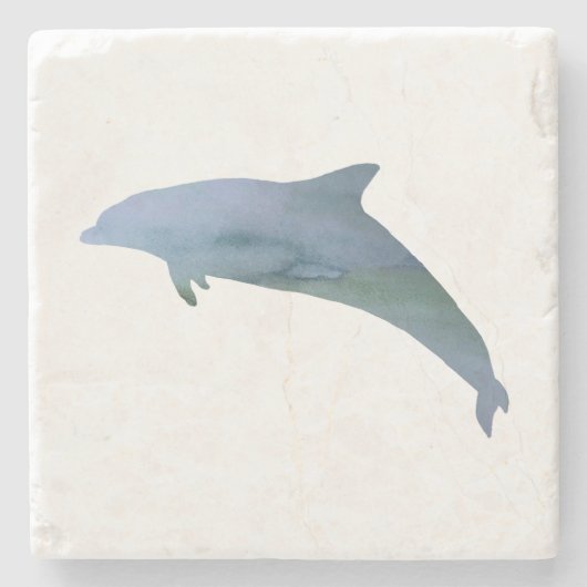 Blaue Dolphin-Malerküste Steinuntersetzer (Vorderseite)