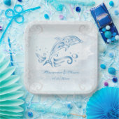 Blaue Dolphin-Polterabend-Papierplatte Pappteller (Party)