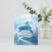 Blaue Dolphin-Postkarte Postkarte (Stehend Vorderseite)