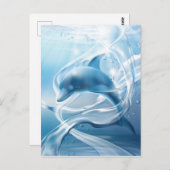 Blaue Dolphin-Postkarte Postkarte (Vorne/Hinten)