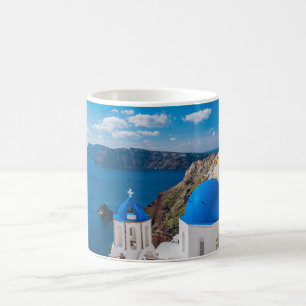 Blaue Domes von Santorini Kaffeetasse