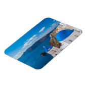 Blaue Domes von Santorini Magnet (Linke Seite)