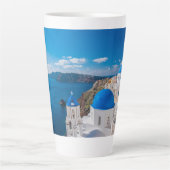 Blaue Domes von Santorini Milchtasse (Vorderseite)