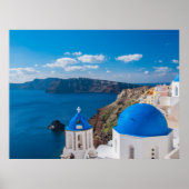 Blaue Domes von Santorini Poster (Vorne)