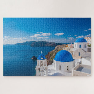 Blaue Domes von Santorini Puzzle