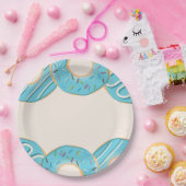 Blaue Donut-Freude Pappteller (Party)