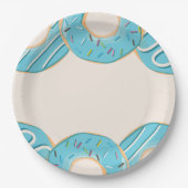 Blaue Donut-Freude  Pappteller (Vorderseite)
