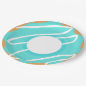Blaue Donut Pappteller (Schrägansicht)
