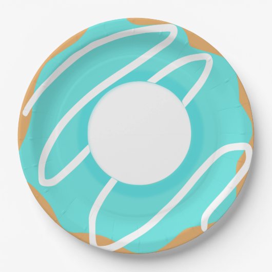 Blaue Donut Pappteller (Vorderseite)