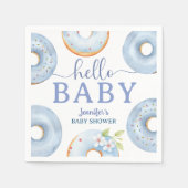 Blaue Donuts Baby Shower Hallo Baby Papiertücher Serviette (Vorderseite)