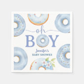 Blaue Donuts Baby Shower Junge Brunch Papier Servi Serviette (Vorderseite)
