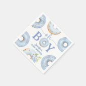 Blaue Donuts Baby Shower Junge Brunch Papier Servi Serviette (Ecke)