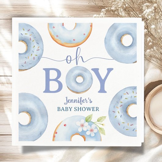 Blaue Donuts Baby Shower Junge Brunch Papier Servi Serviette
