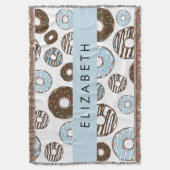 Blaue Donuts, braune Donuts, Sprinklen, Ihr Name Decke (Vorderseite Vertikal)