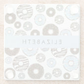 Blaue Donuts, braune Donuts, Sprinklen, Ihr Name Glasuntersetzer (Rückseite)