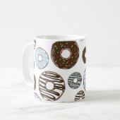 Blaue Donuts, braune Donuts, Sprinklen, Ihr Name Kaffeetasse (Vorderseite Links)