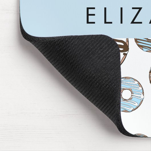 Blaue Donuts, braune Donuts, Sprinklen, Ihr Name Mousepad (Ecke)