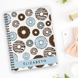 Blaue Donuts, braune Donuts, Sprinklen, Ihr Name Planer