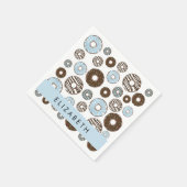 Blaue Donuts, braune Donuts, Sprinklen, Ihr Name Serviette (Ecke)