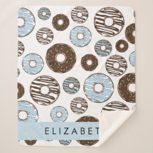 Blaue Donuts, braune Donuts, Sprinklen, Ihr Name Sherpadecke