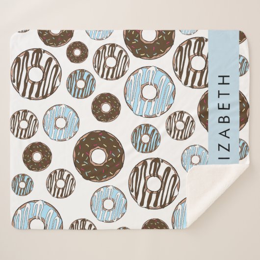 Blaue Donuts, braune Donuts, Sprinklen, Ihr Name Sherpadecke (Vorderseite (Horizontal))