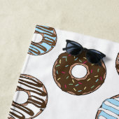 Blaue Donuts, braune Donuts, Sprinklen, Ihr Name Strandtuch (Beispiel)