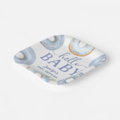 Blaue Donuts Hallo Baby Shower Brunch Pappteller (Gewinkelt)