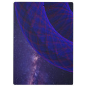 Blaue Donuts im Weltraum Geometrisches Klemmbrett (Rückseite)