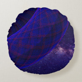 Blaue Donuts im Weltraum Rundkissen Rundes Kissen