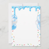 Blaue Donuts und Windeln Baby Shower  Einladung (Rückseite)