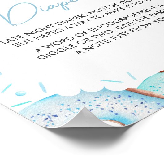 Blaue Donuts und Windeln Spätabenteuer Poster (Ecke)