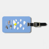 Blaue doppelseitige Gepäckmarke Gepäckanhänger (Vorderseite horizontal)