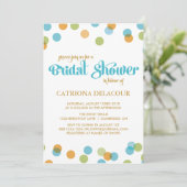BLAUE DOTS CONFETTI | BRIDAL SHOWER EINLADUNG (Stehend Vorderseite)