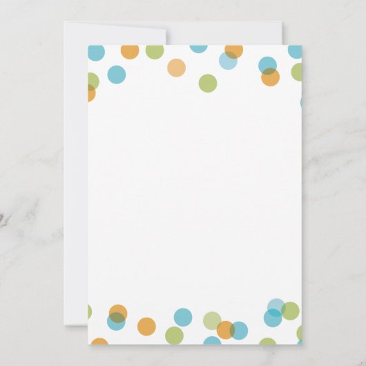 BLAUE DOTS CONFETTI | BRIDAL SHOWER EINLADUNG (Rückseite)