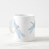 Blaue Drache-Fliege Kaffeetasse (Vorderseite Links)