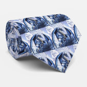 Blaue Drache-Krawatte Krawatte (Gerollt)