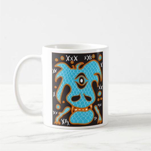 Blaue Drachemonster-Tasse Kaffeetasse (Links)