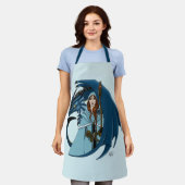  Blaue Drachen-Zauberin Schneeflocken Schürze (Getragen)